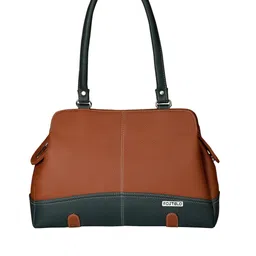 Fostelo Brown & Green Colourblocked Shoulder Bag-image-0