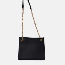 HAUTE SAUCE by Campus Sutra Black Structured Shoulder Bag image 4