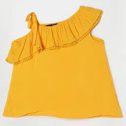 Fame Forever by Lifestyle Yellow One Shoulder Ruffles Top-picture-15