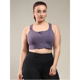 BRACHY Lavender Women High Impact Front Zip Full Coverage Cross Back Sports Bra.-image-84