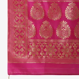 SOUNDARYA Magenta & Gold-Toned Ethnic Motifs Woven Design Banarasi Silk Dupatta image 5