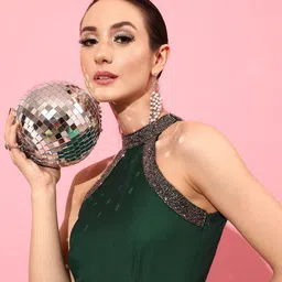 STREET 9 Green Embellished Basic Jumpsuit image 5