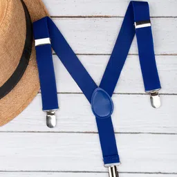 Arendelle Boys Blue Solid Adjustable Y-Back Suspenders-picture-33