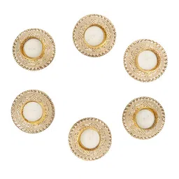 TIED RIBBONS Set of 6 Gold Toned Decoration Tealight Candle Holders image 3