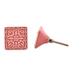 The Decor Mart Set of 4 Pink Ceramic Knobs image 2
