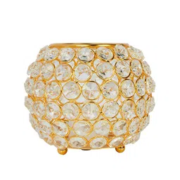 Fos Lighting Gold Toend Textured Crystal Bowl Votive Candle Stand image 4