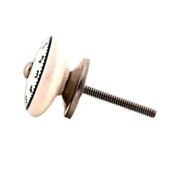 The Decor Mart Set Of 4 White & Black Ceramic Decorative Knobs image 2