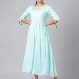 AURELIA Women Blue Floral Maxi Dress-image-56