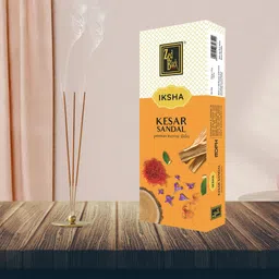 zed black Iksha Kesar Chandan Premium Incense Sticks for Pooja, Home & Festivals Fragrance - Kesar, Sandal image 3