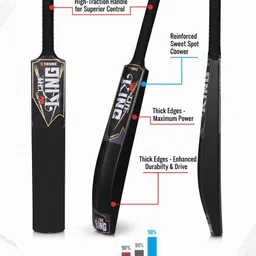 xtroke The King Hard Plastic Cricket Bat Lightweight & Durable for All Tennis Ball PVC/Plastic Cricket Bat For 15+ Yrs-picture-39