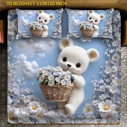 sitting style Cotton Super King Flat 400 TC Printed Bedsheet-picture-18