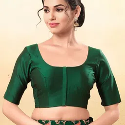 VAMAS - THE DESIGNER BLOUSES Women Round Neck Padded Saree Blouse-picture-24