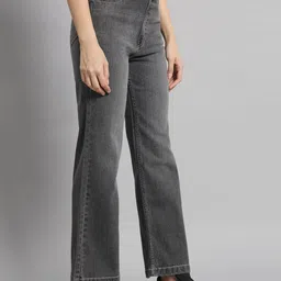 BAESD Women Flared High-Rise Heavy Fade Stretchable Jeans image 2
