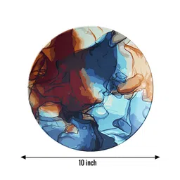 THE QUIRKY HOME Brown & Blue Printed Ceramic Wall Plates image 3