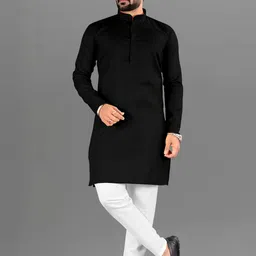 Attigo Black Cotton Blend Kurta Sets image 3