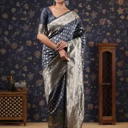 House of Pataudi Woven Design Ethnic Motifs Heavy Work Banarasi Saree image 4