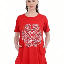 DDASPRATION Women Printed Pockets T-shirt image 3
