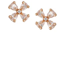 Kushal's Fashion Jewellery 92.5 Sterling Silver Rose Gold-Plated Classic Studs image 3