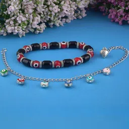 JFL - JEWELLERY FOR LESS Unisex Red Brass Artificial Beads Bracelet-picture-20