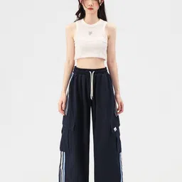 HERE&NOW Women Striped Loose Fit Trousers-picture-39