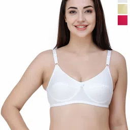 College Girl Women Pack Of 3 Full Coverage Non-Wired Non Padded Cotton Bra-image-39