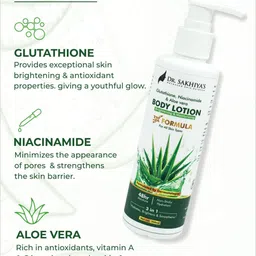DR. SAKHIYA'S Aloe Vera Body Lotion With Glutathione & Niacinamide For Hydration - 200 ml image 5