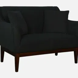 casacraft from pepperfry Amelia Fabric 2 Seater Sofa In Charcoal Grey Colour image 4