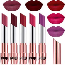 VOLO Set Of 5 Creme Matte Lipstick-Rose Pink 38-Maroon 42-Red 43-Passion Pink 44-Purple 48-picture-48