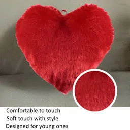 Kuber Industries Red 2 Pieces Heart Shaped Pre-Filled Cushions image 5