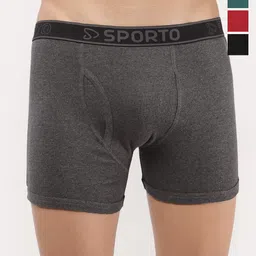 Sporto by Macho Men Pack Of 4 Mid Rise Cotton Trunk-picture-3