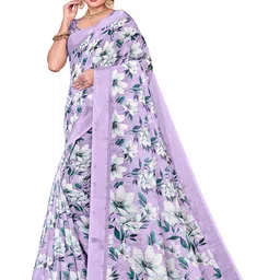 Lichee Floral Printed Zari Saree-picture-26