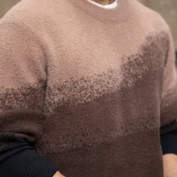 Powerlook Men Colourblocked Pullover with Fuzzy Detail image 4