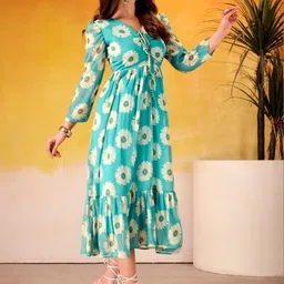 LOOKNBOOK ART Floral Print Fit & Flare Midi Dress image 5