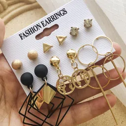 TheVineGirl Gold-Plated Cubic Zirconia Alloy Earrings image 2