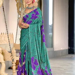 Panzora Abstract Printed Block Print Saree-picture-9