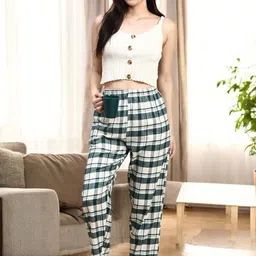 Kryptic Pack Of 2 Checked Pure Cotton Relaxed Fit Lounge Pants image 3
