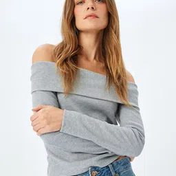 Koton Women Striped Extended Sleeves Pockets T-shirt-picture-36