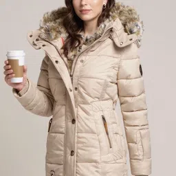 Mast & Harbour Hooded Faux Fur Trim Parka Jacket image 2