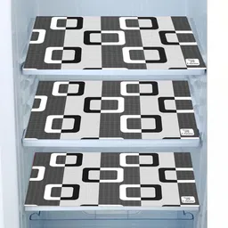 E-Retailer Black Printed 6 Pieces Waterproof 3-Layered Refrigerator Covers With Pocket image 5