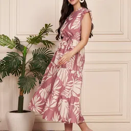 Fbella Floral Print A-Line Midi Dress image 2