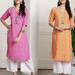 Ethnic basket Women Pack Of 2 Multicoloured Crepe Kurtas-picture-10