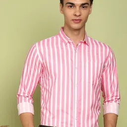 encore by INVICTUS Slim Fit Vertical Striped Long Sleeves Cotton Shirt-picture-24