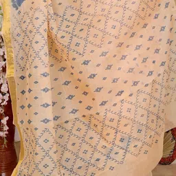 PuJoy Woven Design Pure Cotton Taant Saree image 5