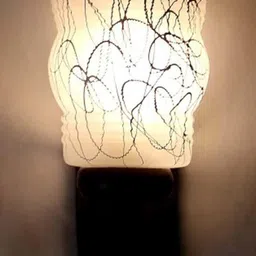 1ST TIME White & White Textured Wood Contemporary Abstract Shaped Shaped Wall Lamp image 4