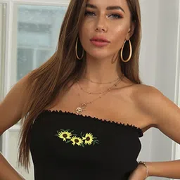 LULU & SKY Women Strapless Sleeveless Ribbed Tube Top-picture-25