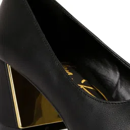 London Rag Leather Block Pumps image 4