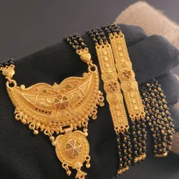 niva fashion Gold-Plated Brass Artificial Beads Mangalsutra-picture-23