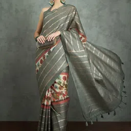 Mitera Ethnic Motifs Printed Block Print Saree-picture-12