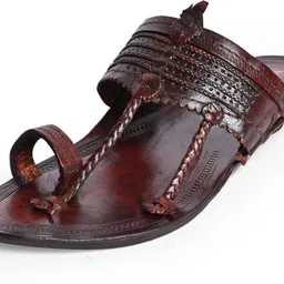 royal khwaab Men Kolhapuri Chappal Handcrafted 100% Genuine Leather Sandal image 3