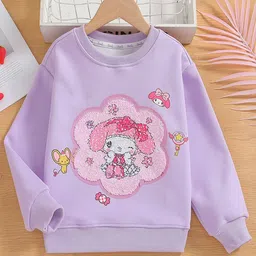 Xsole Girls Round Neck Long Sleeves Embellished Tops-image-91